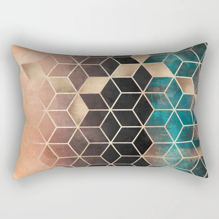 Elife геометрические решетки градиентные кубики пледы Чехлы для подушек полиэфирные подушки Чехол для дивана автомобиля домашний декор 30x50 см - Цвет: 20