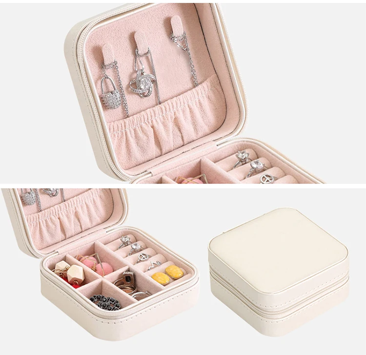 Дорожная коробка для упаковки ювелирных изделий, шкатулка, органайзер для косметики, кольца, серьги, чехол, ожерелье, лак для ногтей, контейнер для красоты, аксессуары