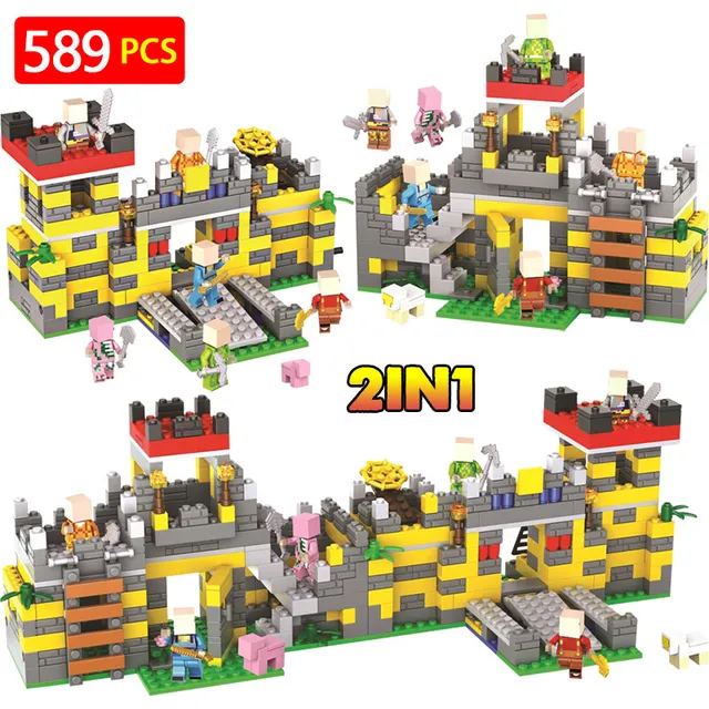 Special Offers Technic LegoINGLYs Minecrafted Rugged Castle Zombie House Golem Toys For Children Cottage DIY Bricks Mini Action Figures