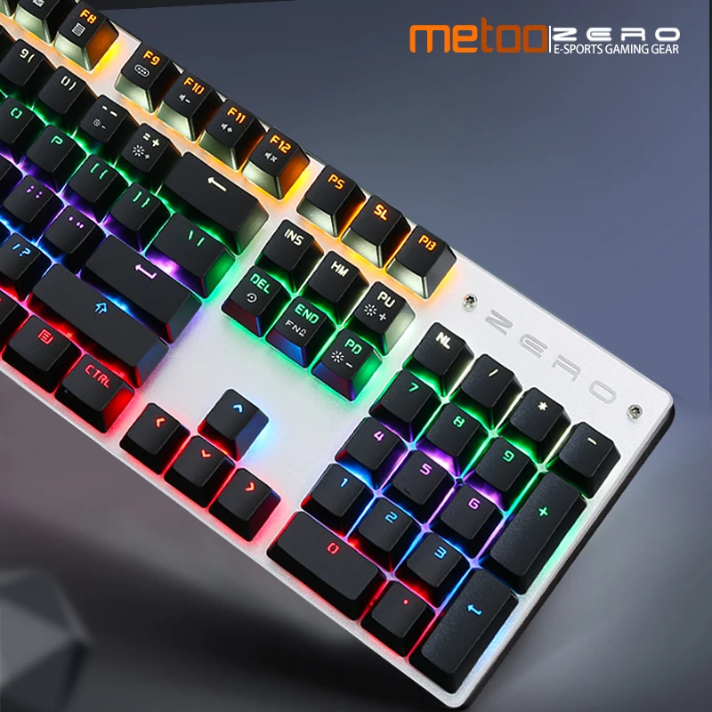 

Metoo Russian English Metal Keyboard Blue Red Black Switch Gaming Wired Mechanical Keyboard Anti-Ghosting for Computer DOTA2