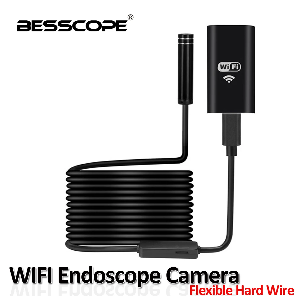 8LED 8MM 720P Wireless WIFI USB Endoscope 10M Snake Flexible Rigid Hard