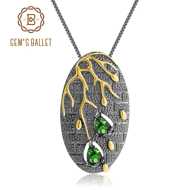 GEM'S балет 925 серебро оригинальный ручной работы лепесток цветочный кулон