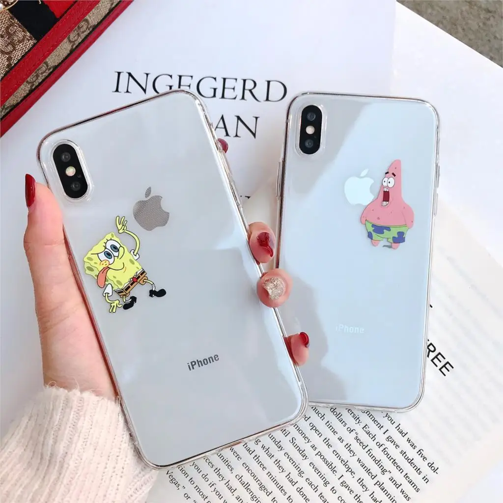 SpongeBob SquarePants Best Friend Phone Case For iPhone Xs MAX Xr X 6