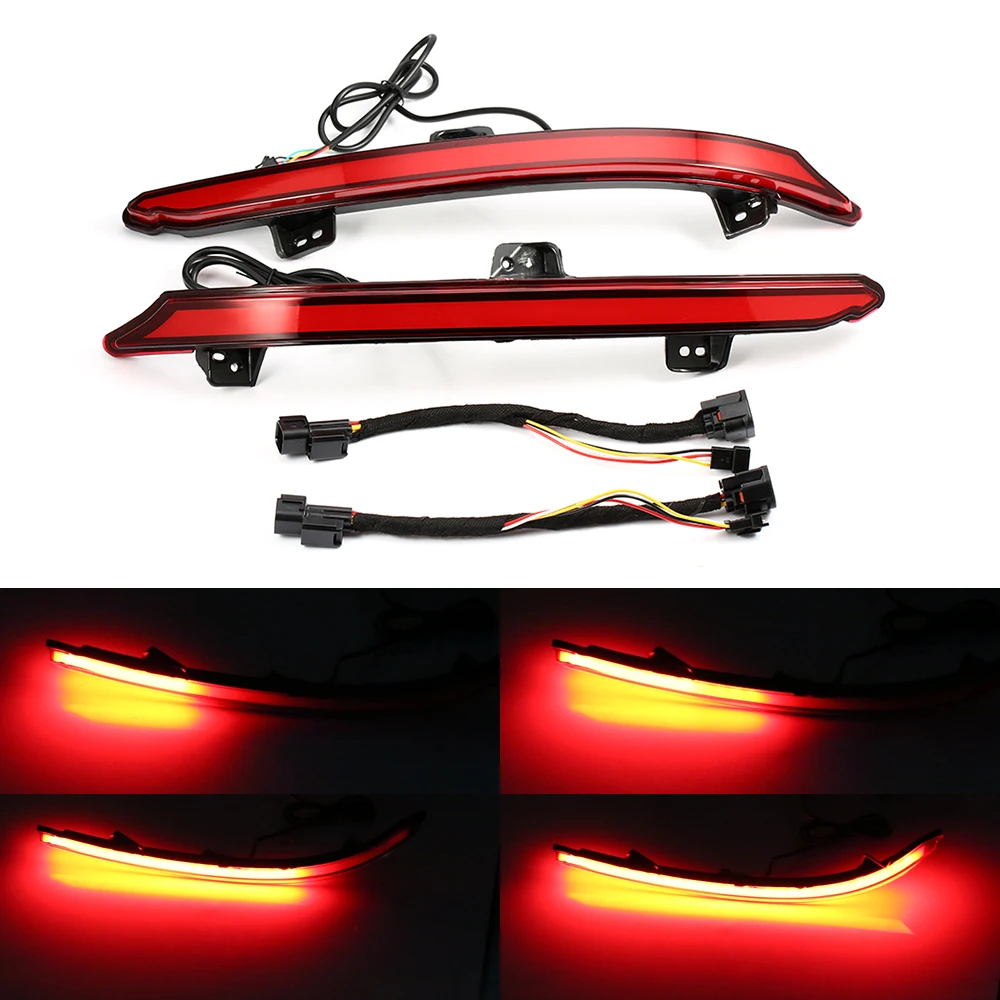 2X Plug and Play Rear Dynamic Fog Lamp For Honda Accord Inspire 2018 2019 Car LED Bumper Brake Light Turn Signal Reflector | Автомобили и
