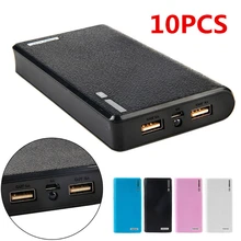 10Pcs Dual USB Power Bank 6x 18650 External Backup Battery Charger Box Case For Phone Wholesale