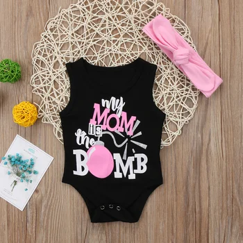 

Cute Letter Newborn Baby Girl Princess Letters Cotton Summer Sleeveless Bodysuits Jumpsuit Sunsuit Outfit Clothes