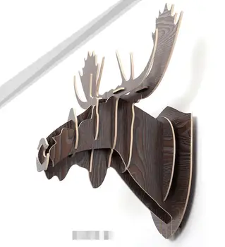 

3D wood ornaments,European Scandinavian wall elk deer reindeer moose caribou head,rangifer tarandus wall hangings statue