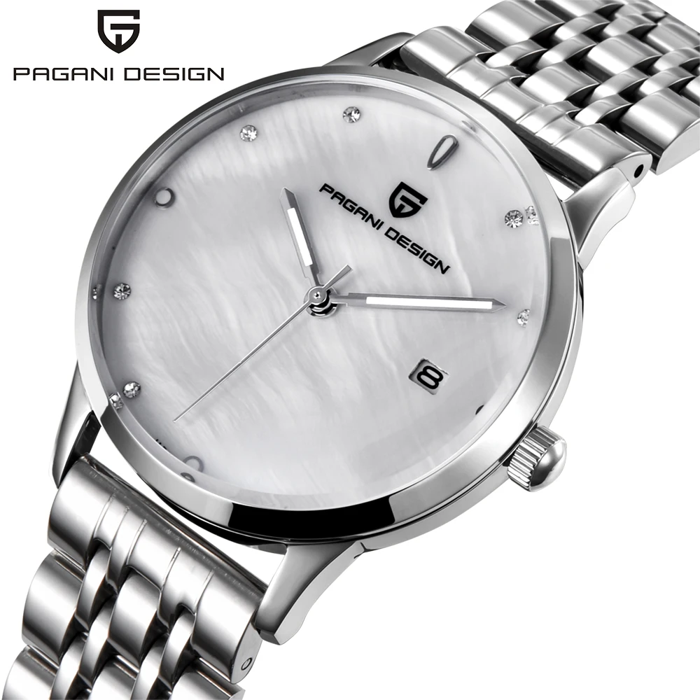 PAGANI дизайнерские Брендовые женские модные кварцевые часы из нержавеющей стали, женские водонепроницаемые часы с циферблатом в виде ракушки, роскошные нарядные часы, Relogio Feminino