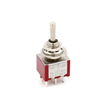 

10Pcs Red 6 Pin 3 Position Momentary (ON)-OFF-(ON) Automatic return Toggle Switch AC 125V/6A 250V/3A
