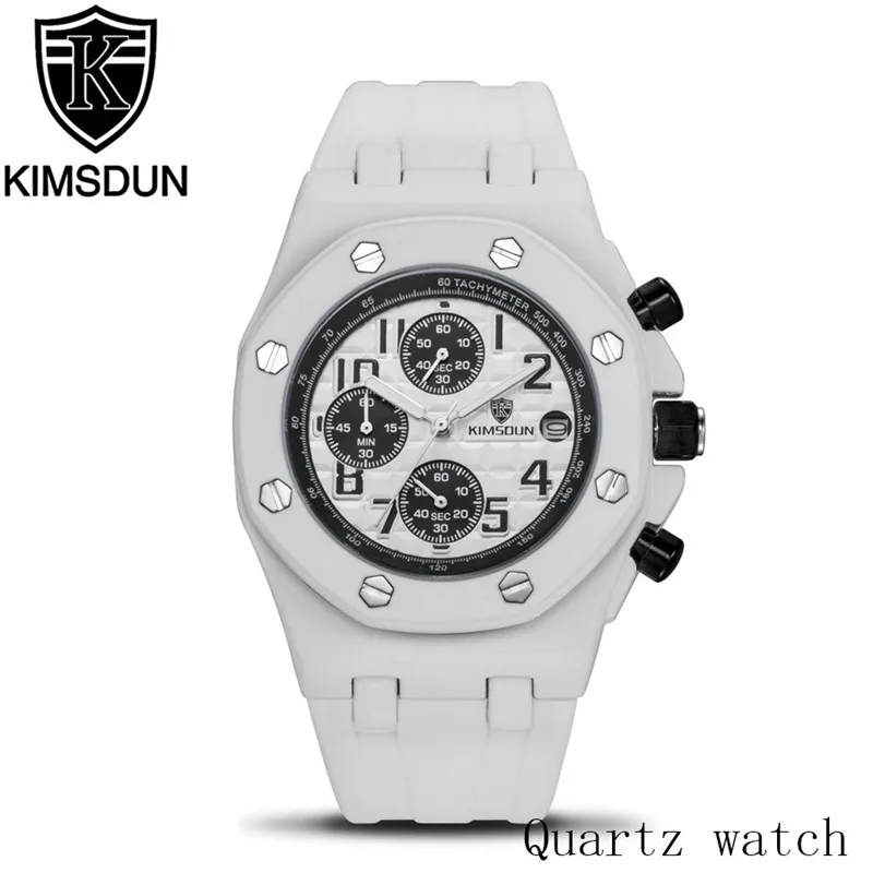 

KIMSDUN Men's Chronograph Quartz Watch Waterproof Silicone Rubber Men's Sports Watches For Man Wristswatch Relogio Masculino