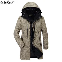 LetsKeep/зимняя парка с капюшоном, Мужская теплая ветровка, длинный плащ, мужская верхняя одежда, парка, одежда с карманами, большие размеры, MA515