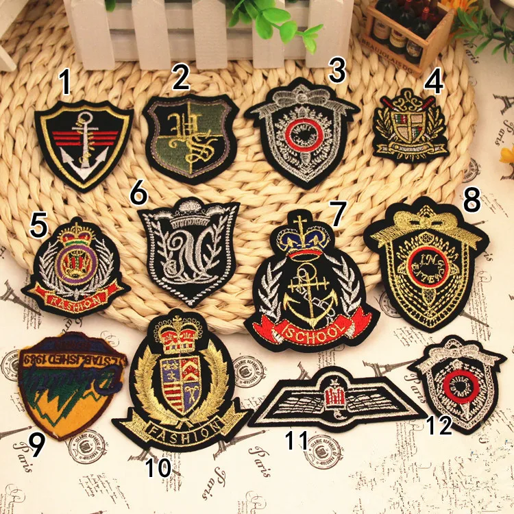 Preppy Style Embroidered Military Badge Armband Motif Applique Clothing