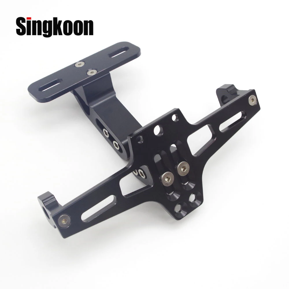 

Universal CNC Adjustable Motorcycle Lisence Plate Bracket frame Holder with LED Tail light FOR suzuki gsr 600 Bajaj pulsar 200ns