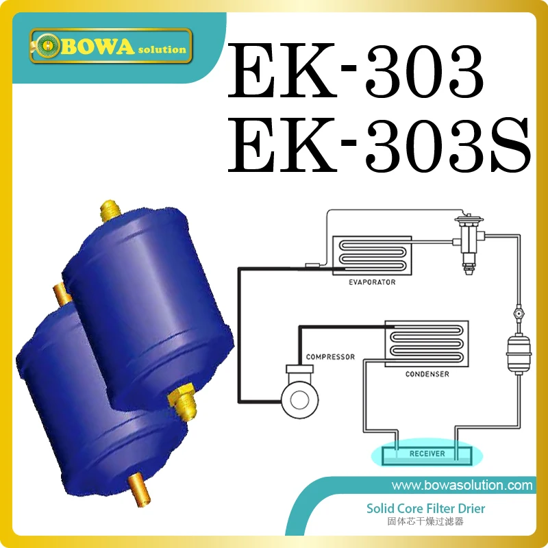 EK303 discharge line filter driers are installed air source heat pump