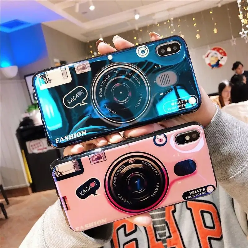 

Fashion Retro Camera Phone Case For iPhone 7 8 6 6s Plus Soft TPU Silicone Cover For iPhone X XS Max XR Coque Funda