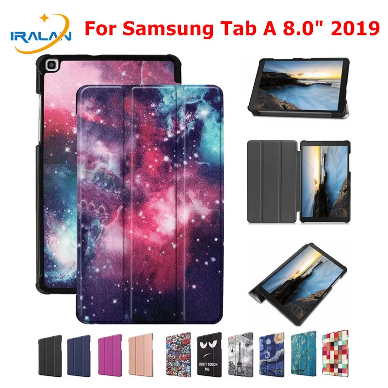 Цветной чехол для планшета из искусственной кожи Samsung Galaxy Tab A 8 0 дюймов 2019 SM T290 T295