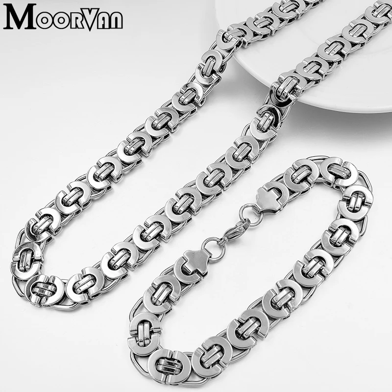 Ювелирный Комплект из колье и браслета нержавеющей стали|jewellery fashion|jewellery for