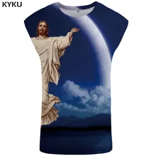 KYKU Иисус майка для мужчин Луна жилет пространство Ftness костюмы Mountain s Бодибилдинг облако майка рубашка без рукавов мышцы