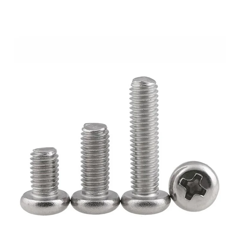 

M2 M2.5 304 Stainless Steel Cross Recessed Round Head Screws Phillips Screws Length 3-30mm