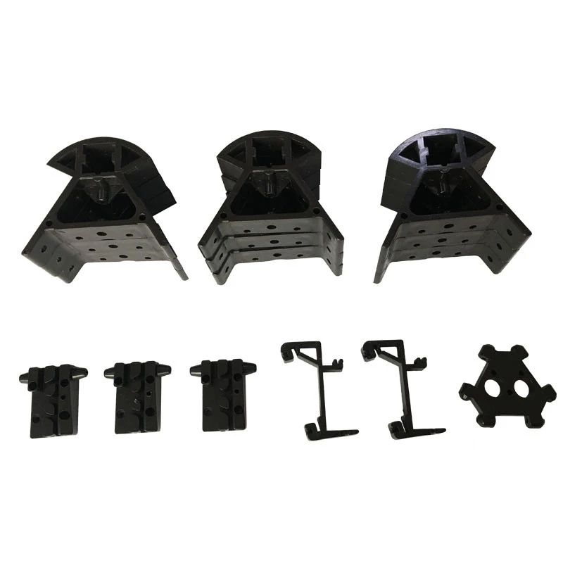 

1Set 3D Printer Kossel K800 Injection Molding Mount Frame Bottom Top Corner Vertex kit + Belt fixing slide +two-head Holder