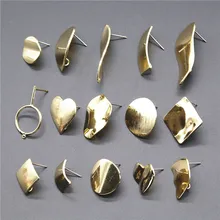 2 шт. Высокое качество медный материал серьги фурнитура золотые искаженные серьги основа соединители фурнитура для украшений и компонентов