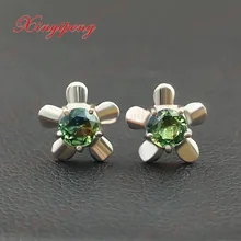 18 K Белый Золотой с натуральными сапфировыми шипами серьги синий зеленый цвет огня ювелирные изделия