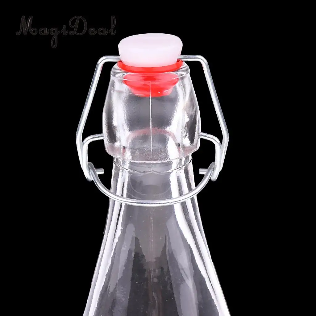 MagiDeal EASY CAP Beer Bottles -250ml 500ml 1000ml Durable Transparent Glass for Brewing Beer Wine Bottle Kitchen Dining Tool