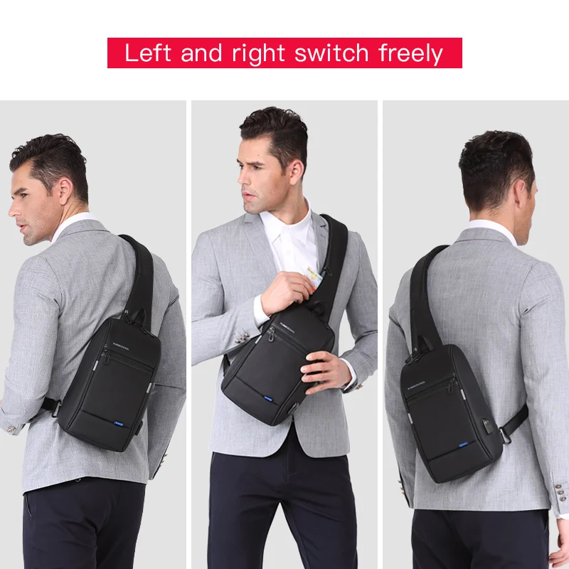  Kingsons Men Chest Bag New Anti-thief Crossbody Bag Water Repellent Men Shoulder Bags 9.7 inch Ipad - 32944116638