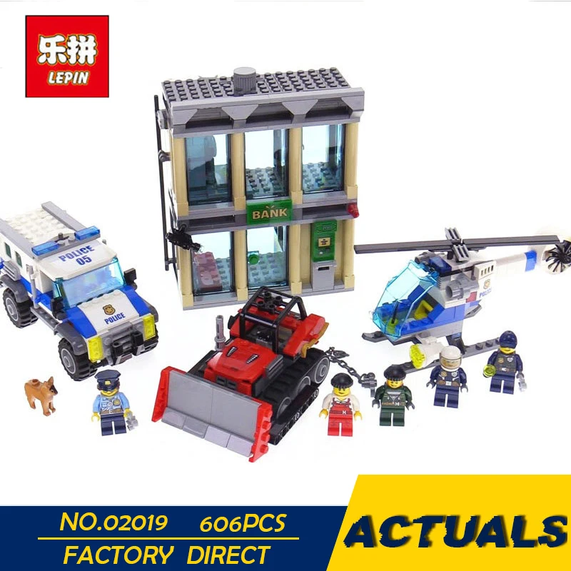 

LEPIN 02019 606Pcs City Series Bulldozer Break-in Set Building Blocks Bricks Children Educational Toys Model Gift 60140