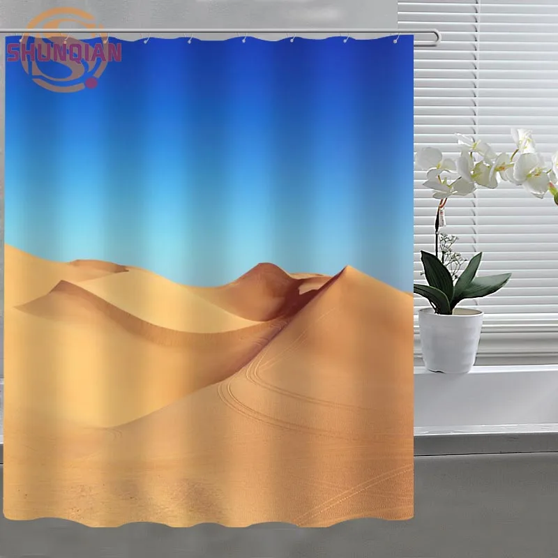 desert sand dune Custom Shower Curtain Fabric polyester Bathroom Curtain Acceptable Custom