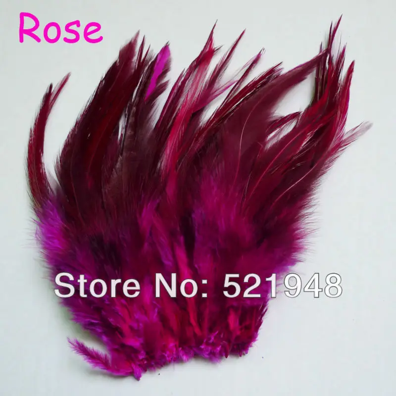 100pcs/lot Rose Color 4-6'' /10-15cm Rooster Saddle Cape Chicken Feather For Wedding Decoration | Дом и сад