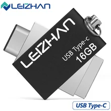 LEIZHAN 3.0 OTG USB Flash Drive High Speed Stick 16G Pen Drive 3.1 Type C Metal 32G Pendrive Memory Disk External USB Flash Disk