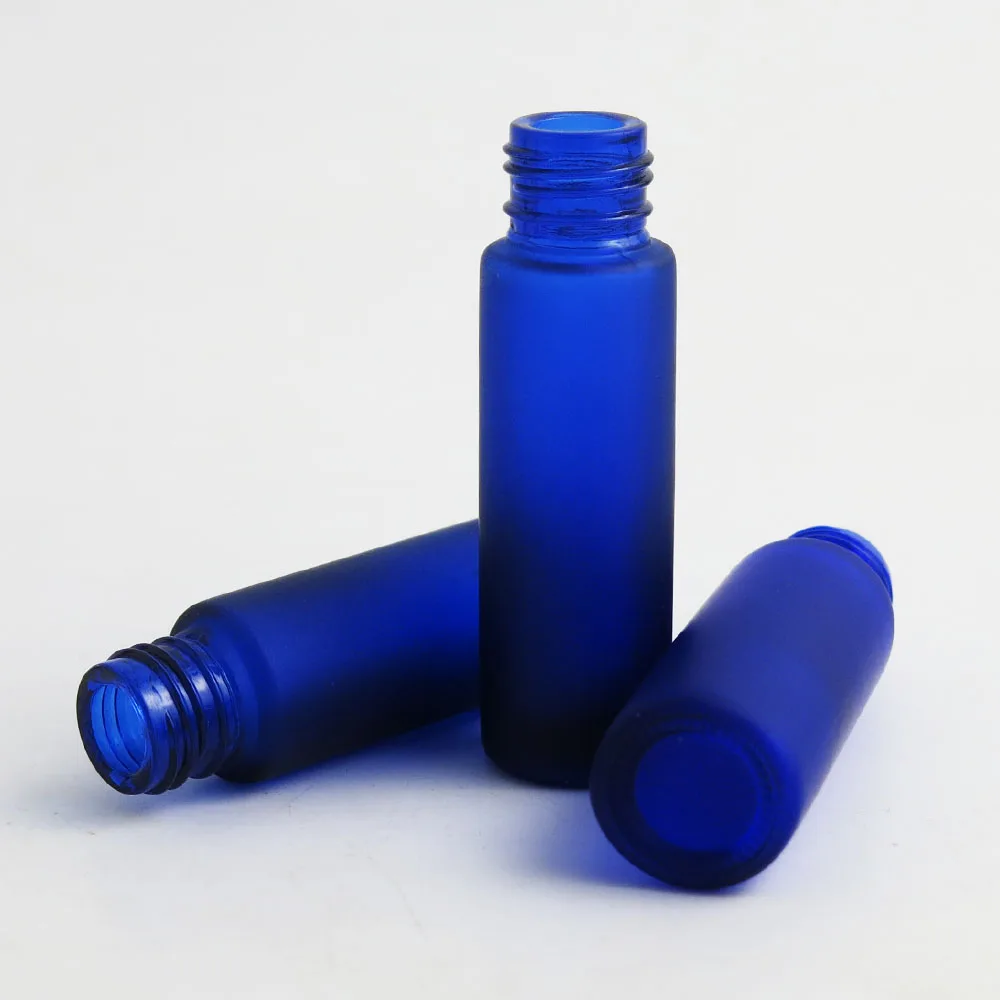 24x10 мл Горячая Портативный Флакон для духов с шариком бутылки эфирное масло пустые синие бутылки рулон стеклянная бутылка для анализов дропшиппинг