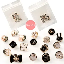 10pcs/lot Imitation Pearl Circle Brooch Pins PU Button Women Trendy Metal Sweater Collar Hijab Pin Brooch Jewelry Women Gift trendy rhinestoned faux pearl brooch for women