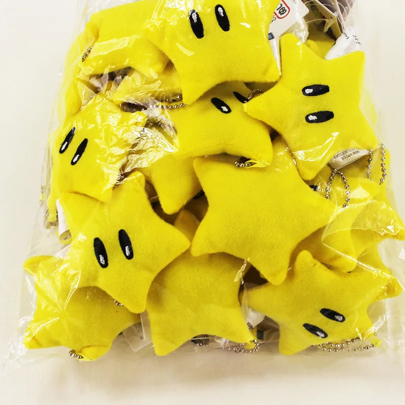 10 шт./лот 7 см Super Mario Bros Star плюшевые игрушки желтый лума Звездный брелок кукла игрушечные лошадки