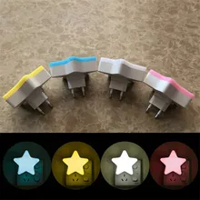 Mini Star LED Night Light AC110/220V Pulg-in Wall Socket Bedside Lamp EU/US Light Sensor Control Novelty Children Night Lamp D0