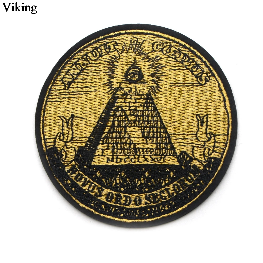 

Eye of Providence annuit coeptis Mason patch Embroidered Iron Patches For Clothing DIY Kids Clothes Stickers Badges G0071