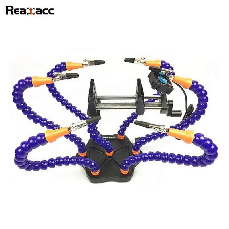 Realacc V2 странная третья рука семь руку паяльная станция DIY Инструменты для ремонта USB вентилятор суппорт для RC моделей рама двигателя