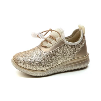 

MHYONS Children Sport Shoes Boys Girls children good quality casual shoes Sneakers Shiny Gold Color Comfortable Kids Flats Shoes
