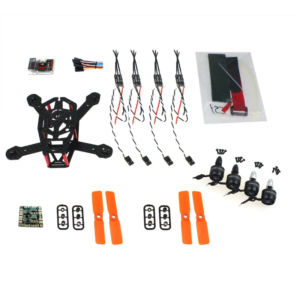 

F16895-B JMT DIY Frame Kit QQ 150mm Mini RC Quadopter H150 Carbon Fiber 3100KV CW / CCW Motor BLHeli OPTO 16A ESC 3030 Props