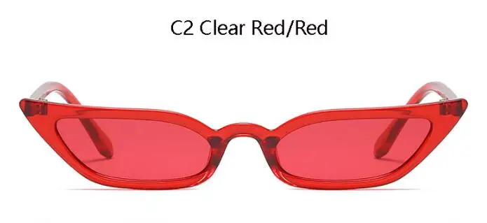 C2 Red Red Фиолетовые Солнцезащитные очки женские модные Роскошные Дизайнерские брендовые тонкие солнцезащитные очки кошачий глаз женские фиолетовые красные маленькие узкие очки оттенки - Цвет линз: C2 Red Red