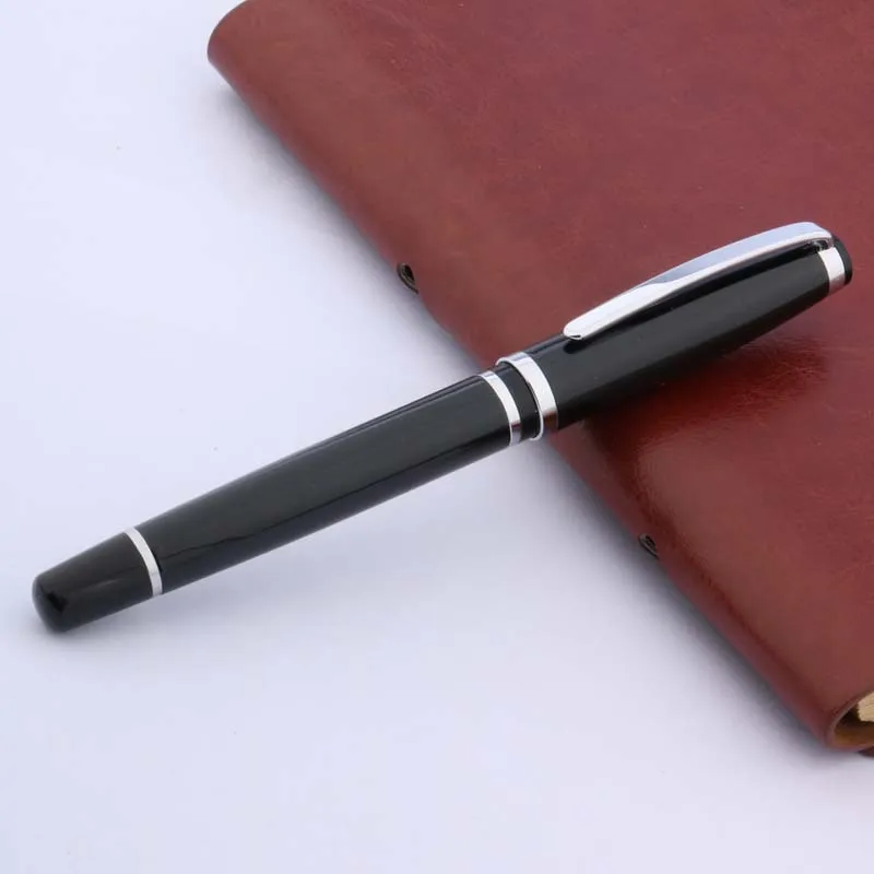 Перьевая ручка baoer черная перьевая с металлической обшивкой для офиса|fountain pen|nib