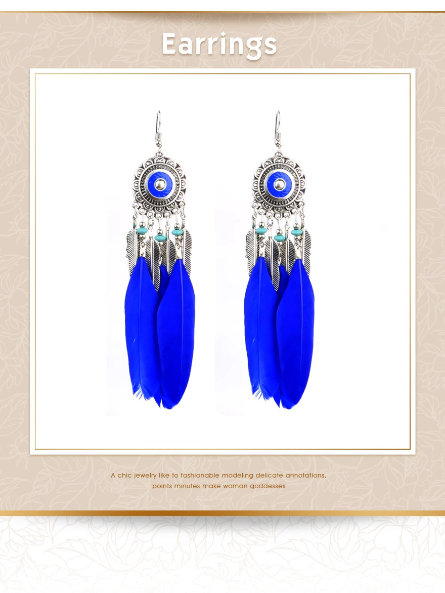Feather Leaf Tassel earrings (1)