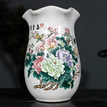 

Jingdezhen Porcelain Creative Pastel Vase Modern Chinese Style Living Room Decoration vase Craft Ornaments Porcelain vase