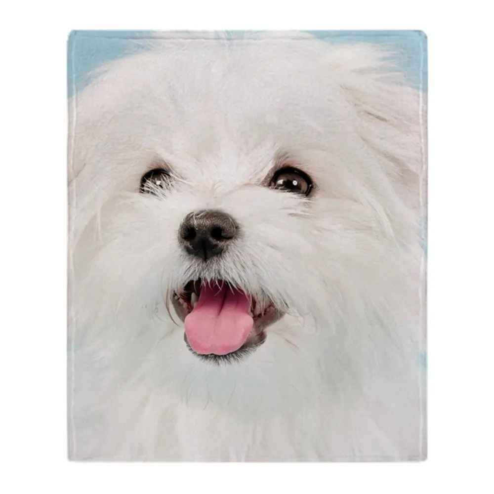 Cute Maltese Soft Fleece Throw Blanket Throws Fleece Blanket Manta