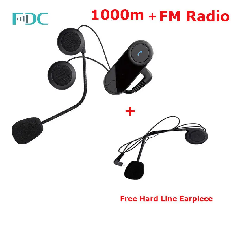 

Free Shipping! Brand FDC 1000M T-COM Motorbike Bluetooth Intercom Interphone FM+Free 1 Earpiece
