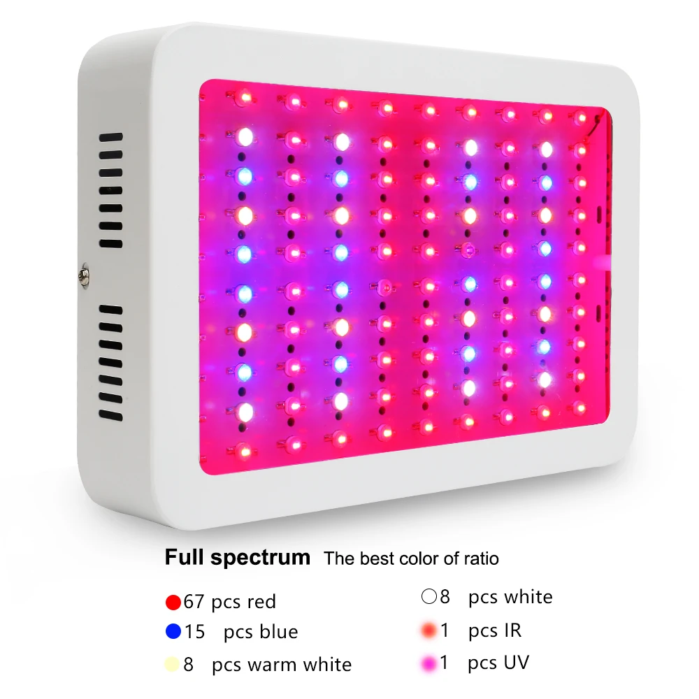 2 шт./лот 1000 W двойные чипы Светодиодная лампа AC85 265 V полный спектр светодиодные лампы для выращивания растений для комнатных растений роста