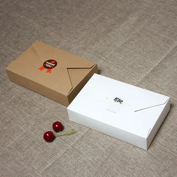 

Kraft Paper Gift Box Envelope Type Cardboard Boxes Sugar Package For Wedding Party Festival 19.5cmx12.5cmx4cm stickers + boxes