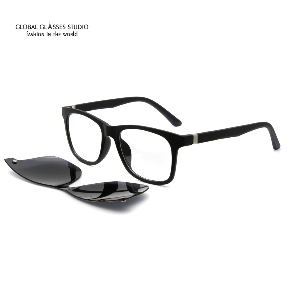 Новые мужские и женские черные TR90 магнитные поляризационные солнцезащитные очки модные трендовые солнцезащитные очки 6001 - Цвет линз: Black Gray