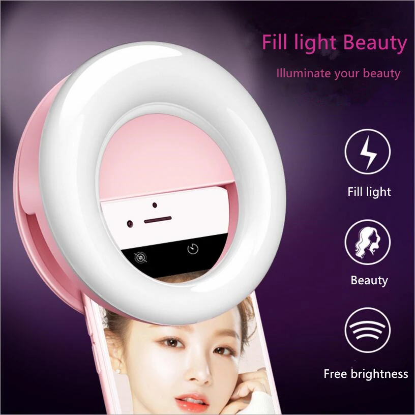 

Universal LED Ring live photography Flash Light Portable Beauty self-timer mobile phone anchor fill light LED Phone fill light